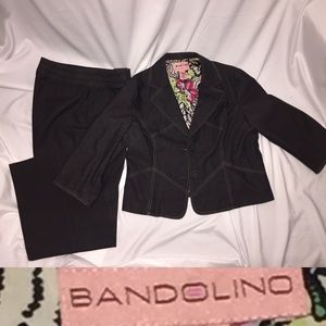 🎈Bandolino Gray denim 2 piece pant suit Sz: 12/14
